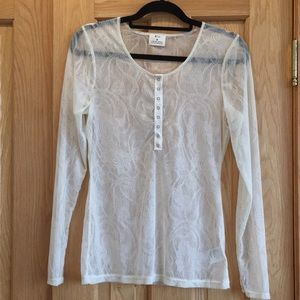 Worn once! Pins & needles sheer lace fitted top
